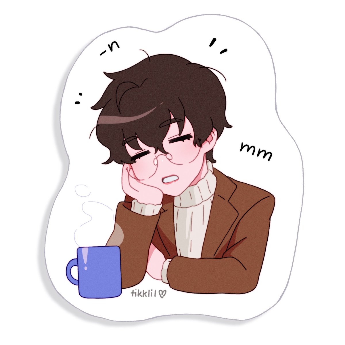 #goltstoreupdate
Do not talk to Taehyung before he's had his 9 am coffee because he WILL be asleep.

New sticker up! Link in the replies ? 