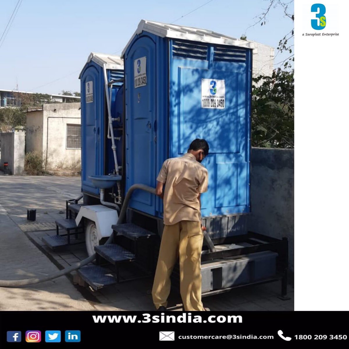 3sindia's tweet photo. Cleaning and Evacuation of Trolley Mounted Toilets in Pune.
“Happy to serve our best, by innovating and developing suitable products for your sanitation needs”- Sara Plast Team. 
Call us today on + 91 98230 74747

#3Sindia #saraplast #innovation #developingproduct #sanitation https://t.co/HD5ev8XkVx