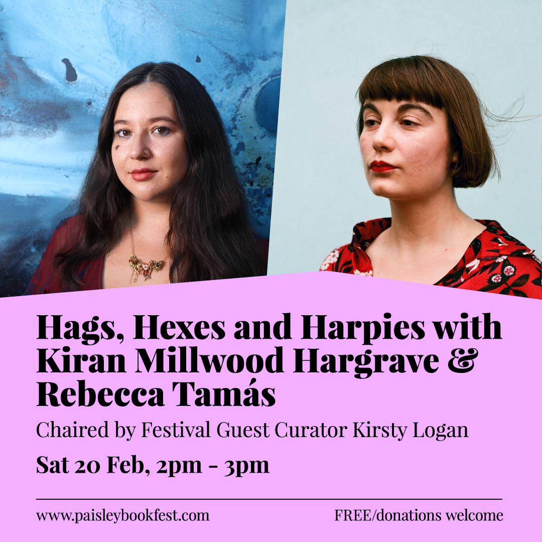 BookPaisley's tweet photo. @Kiran_MH’s debut novel #TheMercies explores self-sufficient womanhood &amp; sexual suspicion while @RebTamas' debut poetry collection #WITCH is a visceral, darkly funny journey. Curated by @kirstylogan. 

#PBF2021 
#RadicalNewFutures 

@RenArtsMuseums @RenLibraries
@paisleyis https://t.co/TQolDSkUqX