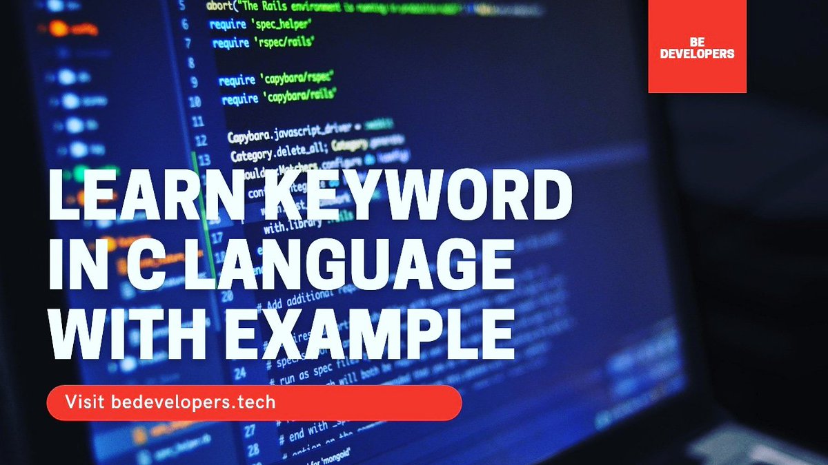 BeDevelopers's tweet photo. Did you know all 32 keywords in c language 
All 32 keywords are discussed with example 

Learn keywords in c with example ...  
Here.

https://t.co/roDrQxERSs

#bedevelopers #clanguage #clanguage #c https://t.co/QEgESf8RAt