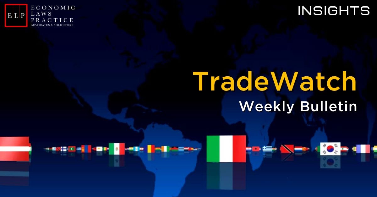 ELPIndia's tweet photo. @ELPIndia's weekly bulletin TradeWatch covers key news updates on international trade and customs in India and across the world.

Read the detailed update here: https://t.co/0NIavt5mv8

@elptradewatch @elptradelawyer 

#WTO #USA #Europe #India #DGTR #USTR #USITC #USDOC #CBIC https://t.co/BwxVSb2JD7
