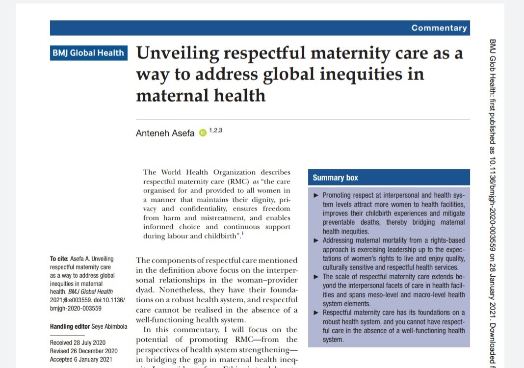 Anteneh Asefa (@antenehasef) on Twitter photo Hot off the press - Unveiling RMC as a way to address global inequities in maternal health. gh.bmj.com/content/6/1/e0… RMC isn't only abt women’s issues, it's also abt creating healthier families, communities & nations @alison__morgan <a href="/meghanbohren/">meghan bohren</a> <a href="/lenkabenova/">Lenka Beňová</a> Tnx <a href="/GlobalHealthBMJ/">BMJ Global Health</a> Hot off the press - Unveiling RMC as a way to address global inequities in maternal health. gh.bmj.com/content/6/1/e0… RMC isn't only abt women’s issues, it's also abt creating healthier families, communities & nations @alison__morgan <a href="/meghanbohren/">meghan bohren</a> <a href="/lenkabenova/">Lenka Beňová</a> Tnx <a href="/GlobalHealthBMJ/">BMJ Global Health</a>