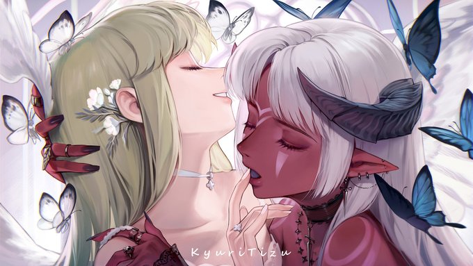 🦋N e l l × L a v a 🦋 #オリジナル #百合 https://t.co/2tVtBZfH6e 