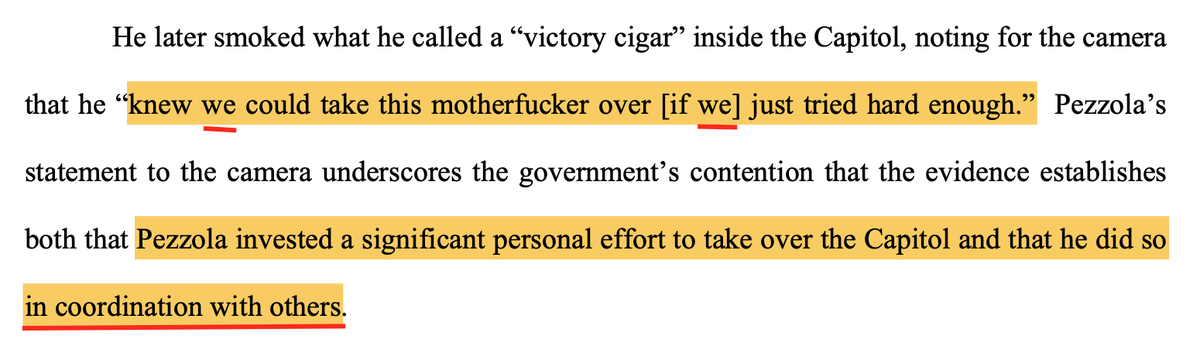 And...the criminal conspiracy case is quite evident. There's a "we" that aimed to overthrow the government - which means two or more people were part of the scheme.It gets *bad from here...for them. </>