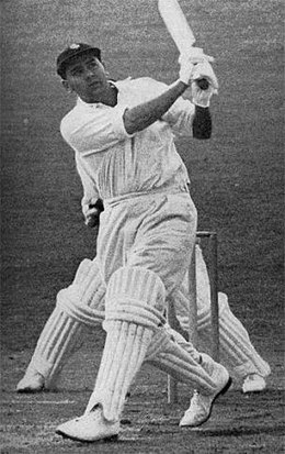 Cowdrey in ahead of May and Compton. Tayfield tosses one up and he comes out and deposits him over long on. He bats like a dream. Insole keeps sweeping.