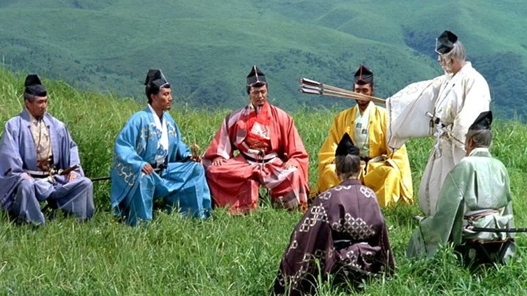 Ran (1985) is an inspired adaptation of King Leer by Akira Kurosawa, one of the greatest directors of all time, set in feudal Japan. The climatic battle sequence is unforgettable.