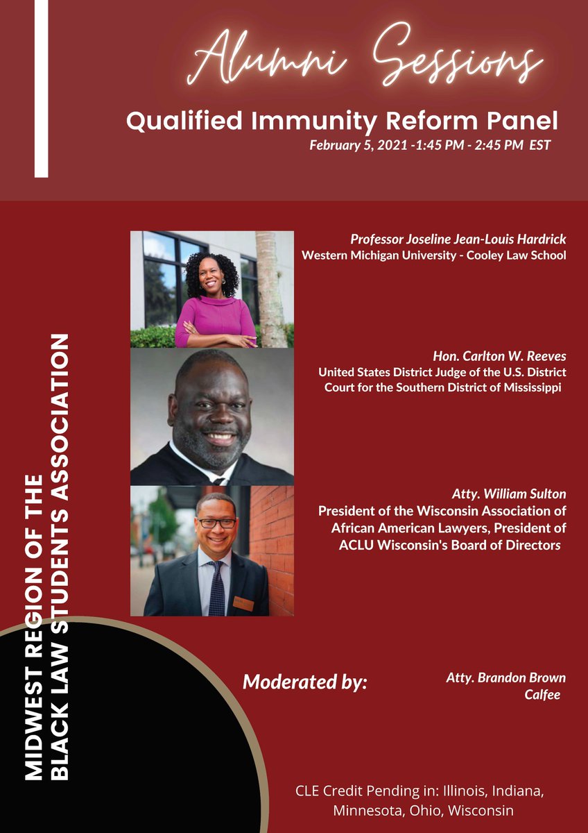 Introducing our panelists in the Alumni Sessions during the 53rd MWBLSA Convention! These sessions are open to all. To apply for CLE credit, contact mwblsa.alumni@nblsa.org. Here is the link to register for the Convention: nationalblsa.wildapricot.org/event-4070782 We hope to see you there!
