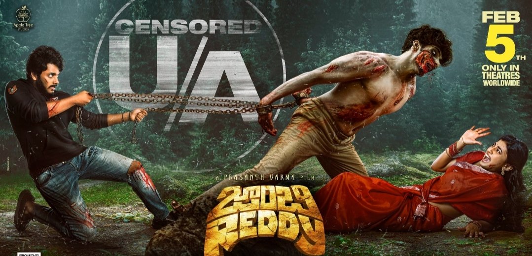 #ZombieReddy Censored U/A Certificate !

<a href="/tejasajja123/">Teja Sajja</a> 
<a href="/anandhiactress/">Anandhi (kayal)</a> 
<a href="/getupsrinu3/">GETUPSRINU</a> 
<a href="/DakshaOfficial/">Daksha Nagarkar</a>
<a href="/PrasanthVarma/">Prasanth Varma</a> 
<a href="/AppleTreeOffl/">Apple Tree Studios</a> 
<a href="/HaashtagMedia/">Haashtag Media</a> 
<a href="/markkrobin/">Mark K Robin</a> 
<a href="/adityamusic/">Aditya Music</a> 
<a href="/MamaSingOffl/">Mama Sing</a> 

#ZombieReddyOnFeb5th Worldwide Release !