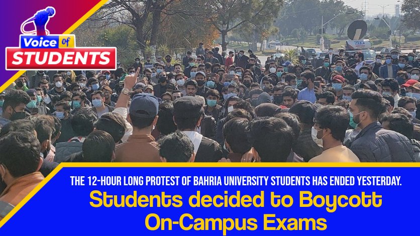 The 12-hour long protest of @Official_BU Students has ended yesterday.
Students decided to Boycott On-Campus Exams as their demand of Online Exams is not fulfilled.
#BahriaUniversity #BahriansWantOnlineExams