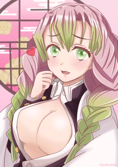 ぷこね🍮ご依頼募集中さんがTwitterに投稿した甘露寺蜜璃(鬼滅の刃)のイラスト。