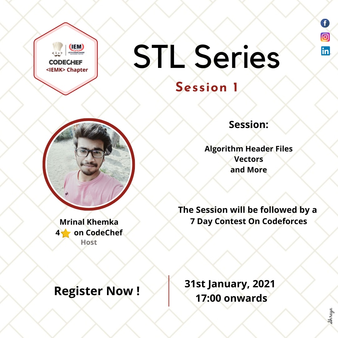 iem_cc's tweet photo. 3rd year CSE Department student, IEM.

The session will be held on 
Google Meet. https://t.co/Mpkd3kQeZO