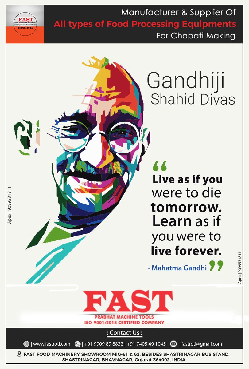 RotiFast's tweet image. My tribute to #MahatmaGandhi on his death anniversary. Let us all follow his steps of peace and harmony which will be our real tribute to Bapu.
#MahatmaGandhi #MartyrsDay #महात्मा_गांधी #DeathAnniversary