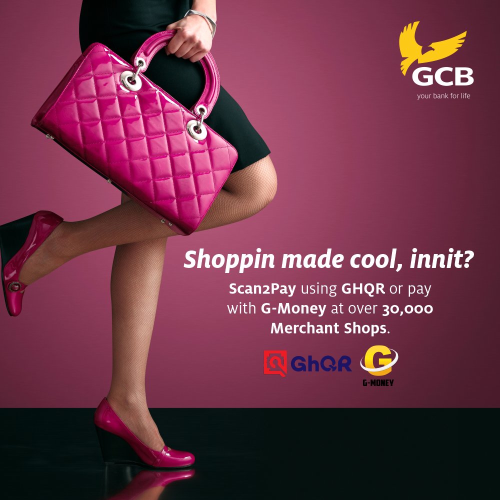 GCBBankPLC's tweet photo. No cash no stress, it’s much safer to pay through over 30,000 Merchant Shops nationwide. Just Scan2Pay with GHQR or G-Money.
Learn more:
https://t.co/JyMU5aAqyr
#GHQR
#Scan2Pay
#GMoney
#YourBank4Life https://t.co/EcfJFa0RSY