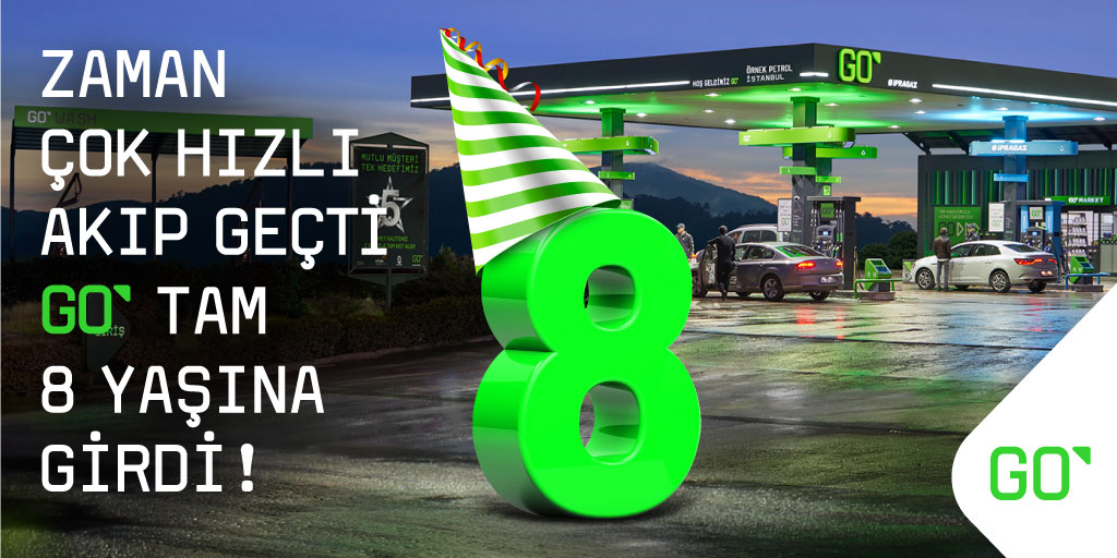 Yeniyiz, hep yeni kalacağız demiştik.
Yeni Nesil Yakıt İstasyonu GO; kaliteli yakıtları, yenilikçi istasyonları ve beş yıldızlı hizmetiyle 8 yıldır sürüş keyfinizi katlıyor, yolculuklarınızda sizlere eşlik ediyor.
Daha nice yıllar birlikte olmak dileğiyle...
#herkesiçingo