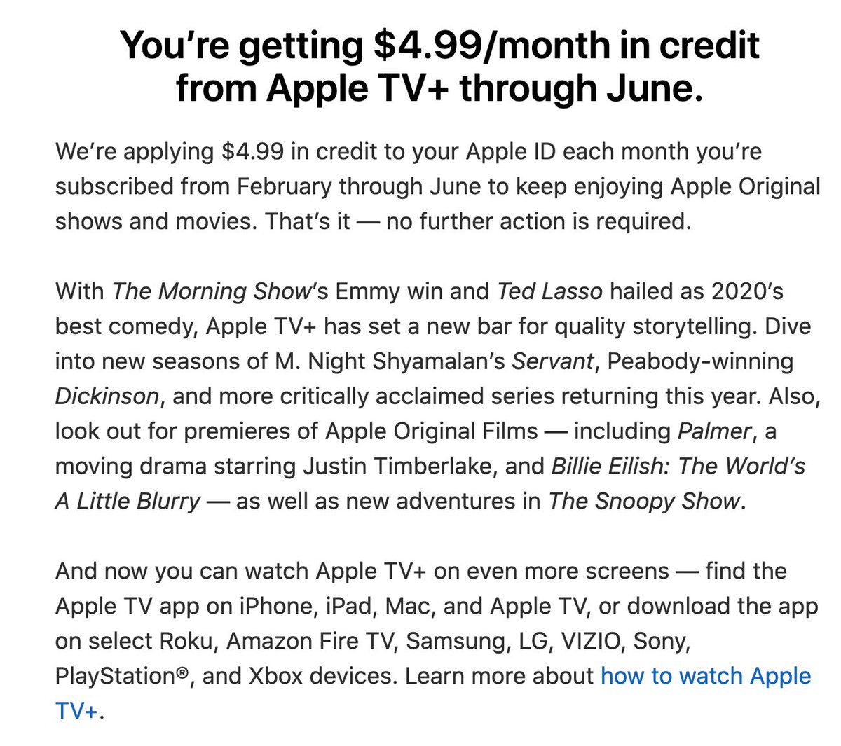 mikaelvinding's tweet photo. AppleTV is padding the downseason with some credits? Not complaining but I get it.. https://t.co/mghVwa29qP