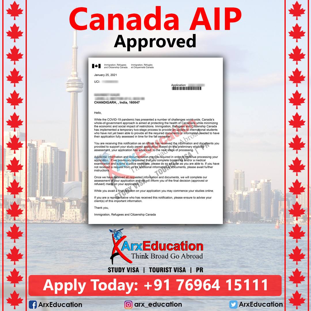 Canada AIP (Approval-In-Principle) approved 🥳🎉
Heartiest congratulations to our student💐
Call or WhatsApp for immediate assistance on +91 76964 15111
Email: arxeducation@gmail.com
#arxeducation #abroadstudyadvisor #canadaaip #aipapproved #canadavisa #studyincanada