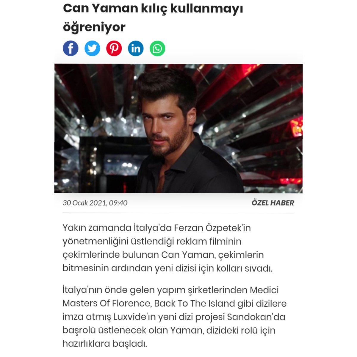 aydan_m_'s tweet photo. 📌Türk basını🇹🇷

#CanYaman kılıç kullanmayı öğreniyor ⚔️

İtalya'nın önde gelen yapım şirketi Luxvide'ın yeni dizi projesi #Sandokan'da başrolü üstlenecek olan Can Yaman, dizideki rolü için hazırlıklara başladı. Kılıç kullanmayı öğrenen oyuncu ayrıca binicilik eğitimi alıyor.🗡️🏇 https://t.co/M2Bsmd0KyZ