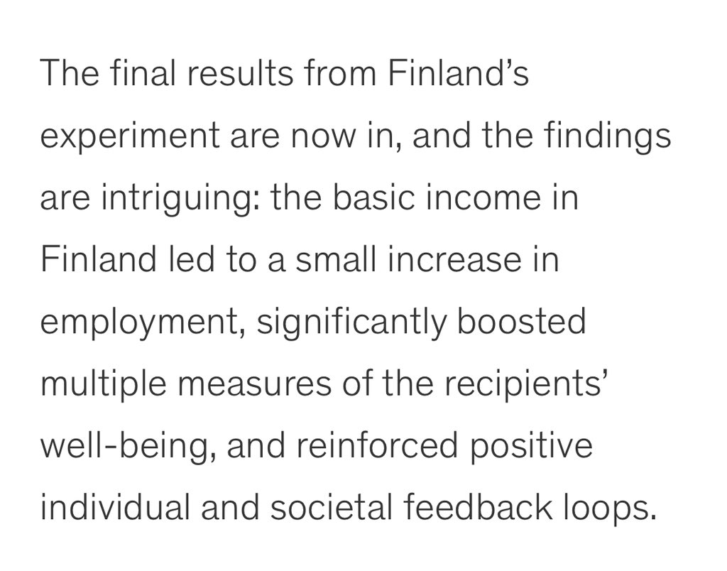 12/ There are several studies that have shown the effectiveness of UBI in various trials.This is encouraging and we need to accelerate implementation of it in India and other countries  https://www.mckinsey.com/industries/public-and-social-sector/our-insights/an-experiment-to-inform-universal-basic-income#