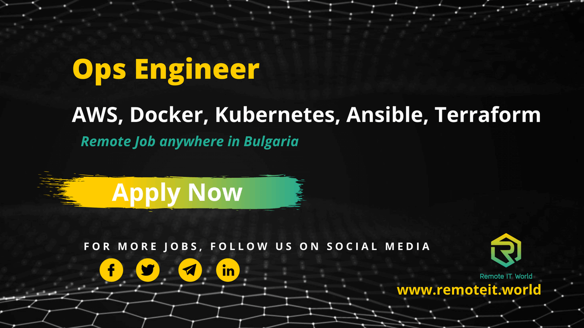 Remote_IT_World's tweet image. We&apos;re hiring an Ops Engineer

Full time - Permanent - Remote in Bulgaria

Are you excited to grow and learn, joining a team of top professionals in the FinTech Innovations field?

Learn More:

buff.ly/2XWX0Zv

#hiring #OpsEngineer #workingathome #fintech #RemoteITWorld