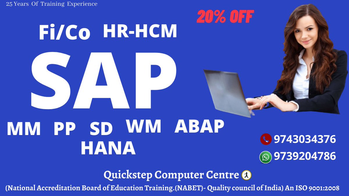 quickstep_r's tweet image. * Offer Till 30th Jan 2021 * SAP Training, #SAPFICO, #SAPMM, #SAPSD #SAPABAP, #SAPHR #SAPHANA, #SAPHCM , SAP Fi/co Training , SAP HR Training , SAP MM Training ,SAP HANA Training , SAP PP Training , SAP SD Training ,