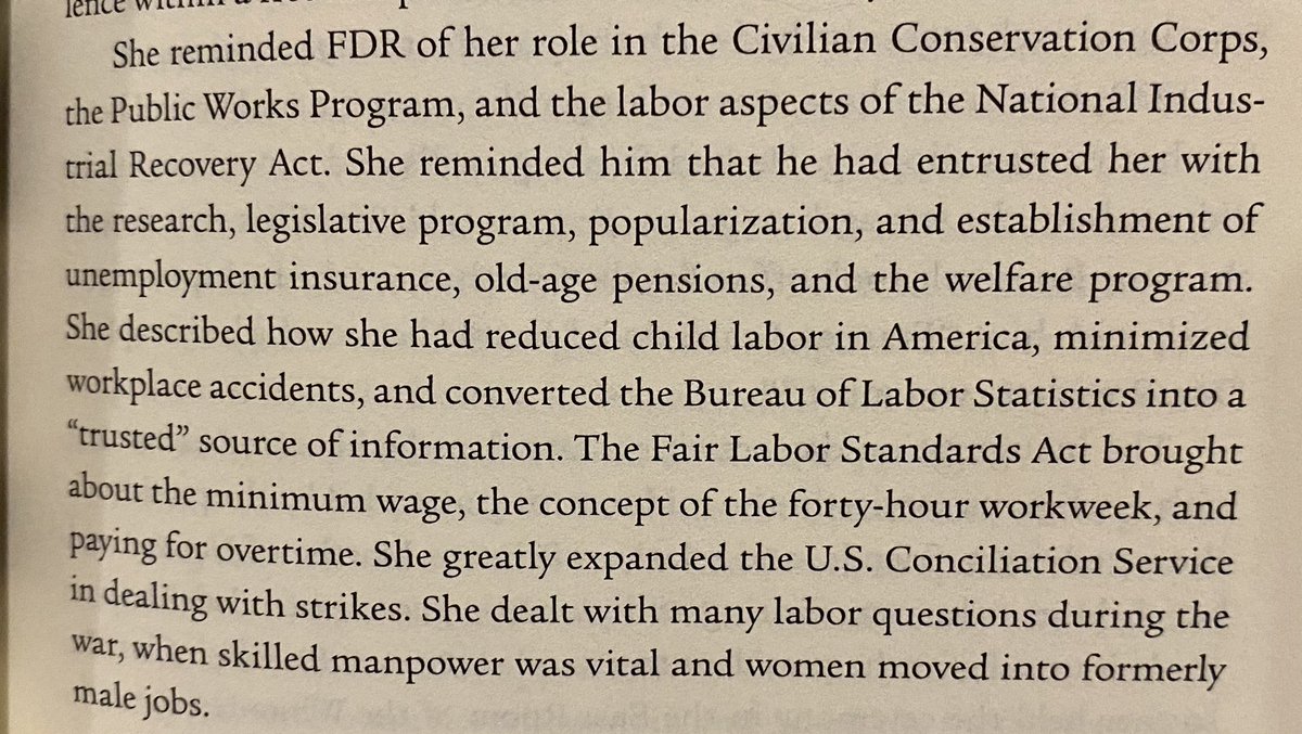 as FDR was set to start his fourth term, Perkins asked to resign (again), he refused (again) ... in her resignation letter she had detailed her accomplishments remember that list (higher up in the thread) she gave him before she accepted the job. nearly mission accomplished.