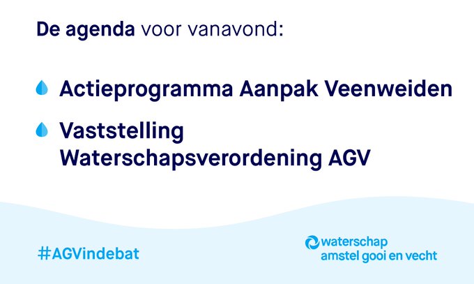 Kijk vanavond om 20:00 uur online mee naar de digitale vergadering van @waterschapsagv | #AGVindebat
📽οΈ👉 https://t.co/LEeQONIbgY
Over onder andere 👇