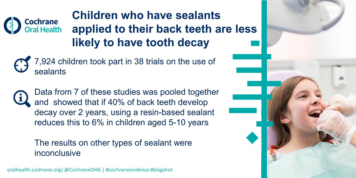 Can sealants prevent tooth decay in permanent teeth and what are the effects of different types of sealants? cochranelibrary.com/cdsr/doi/10.10…