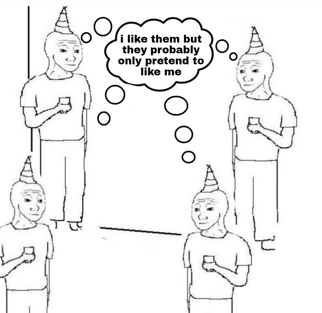 reactions on Twitter "party full of guys standing in the corner alone