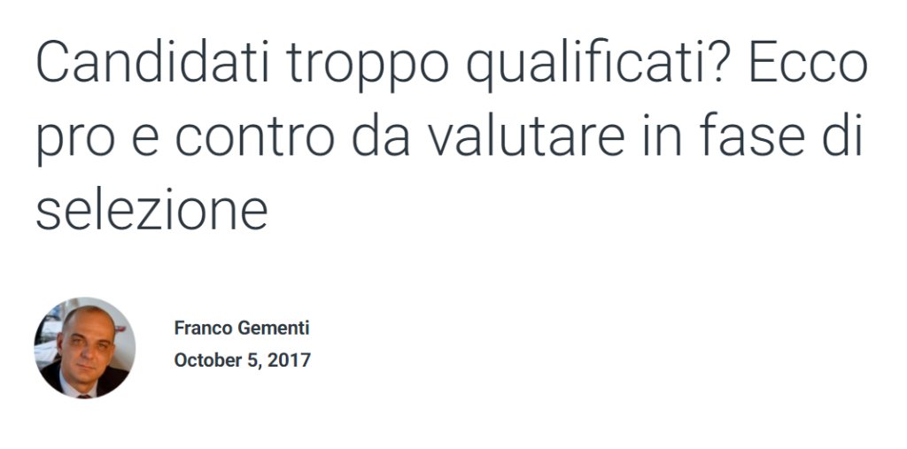 Come trovare il giusto equilibro con i candidati troppo qualificati? 🤔 Valutare candidati troppo qualificati per ricoprire posizioni vacanti non sempre corrisponde alla migliore strategia. 🤓 @FGementi ci svela tutti i pro e i contro da tenere a mente. 🔝
csod.info/3szqhb2