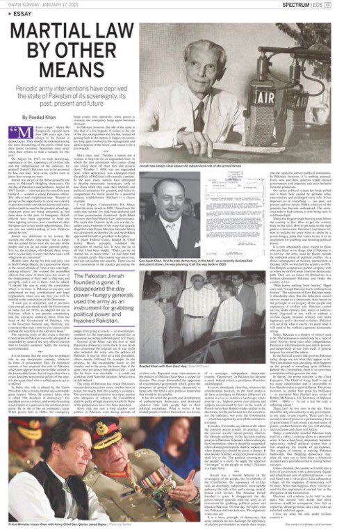 What a shame that in  #Jinnah ‘s Founded Daily Dawn , a rascal Par-excellence Roedad Khan, the perpetual Bureaucrat , fraud of highest order distort history  https://epaper.dawn.com/?page=17_01_2021_523 | Roedad Khan was running a Secret Election cell   https://www.dawn.com/news/1072612    #MehranBankScandal