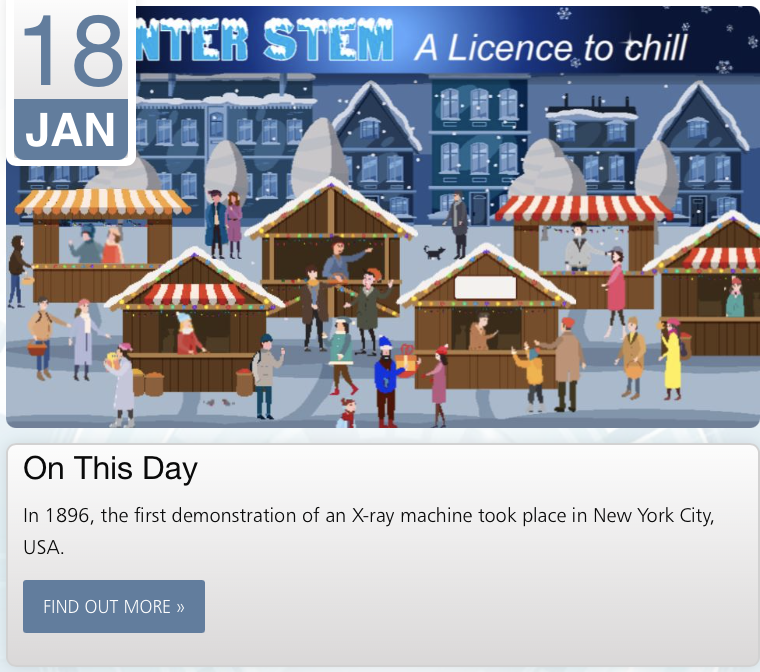 STEMHUB_SE's tweet photo. #STEMToday Back in 1896: The first demonstration of an X-ray machine took place in New York City, USA.
#WinterSTEM launches this Wednesday 20 January
Visit: https://t.co/83HUu0f0cn
#STEM #WomeninSTEM #Engineer #Teachers #Parents #Homelearninguk #Family #Children #Homeschooling https://t.co/XVdJ6BvrMu