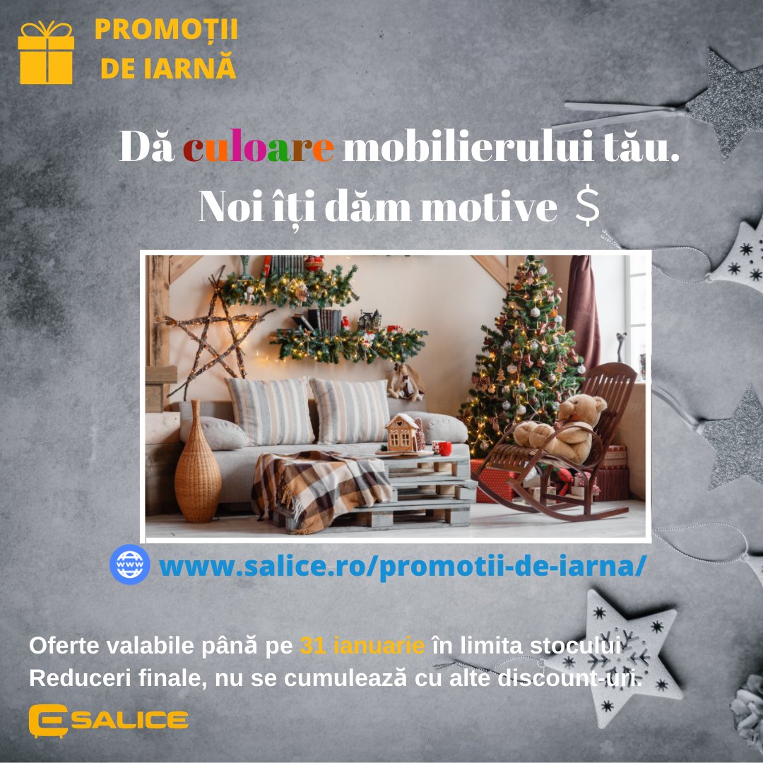 ClujSalice's tweet photo. ❄️📦Ai tot sezonul oferte colorate, până pe 3️⃣1️⃣ ianuarie. Fii cu ochii pe https://t.co/pfIJtREe1X.
Ți-am pregătit și oferte pe Showroom. Spor la alegeri colorate! #ColorWinter #2021 #SaliceInCulori https://t.co/gXusNFCJmg
