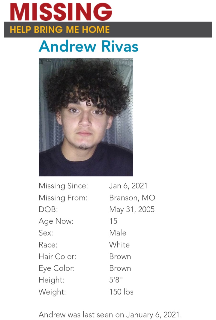 SpaceCarousels's tweet image. My fifteen year old brother went missing on 1/6/2021. 
I'm doing whatever I can to find him, please tetweet this
If you live near New Mexico or CA, or states surrounding Missouri, and have seen my little brother, please call 1-800-843-5676 (1-800-THE-LOST) or 417-334-3300 (MO PD)