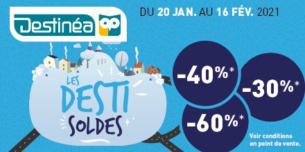 En route pour une avalanche d’aubaines du 20 janvier au 16 février 2021.
Téléchargez notre offre SOLDES en cliquant sur le lien ci-dessous :
destineaservices.files.wordpress.com/2021/01/destin…

A vous les bonnes affaires !