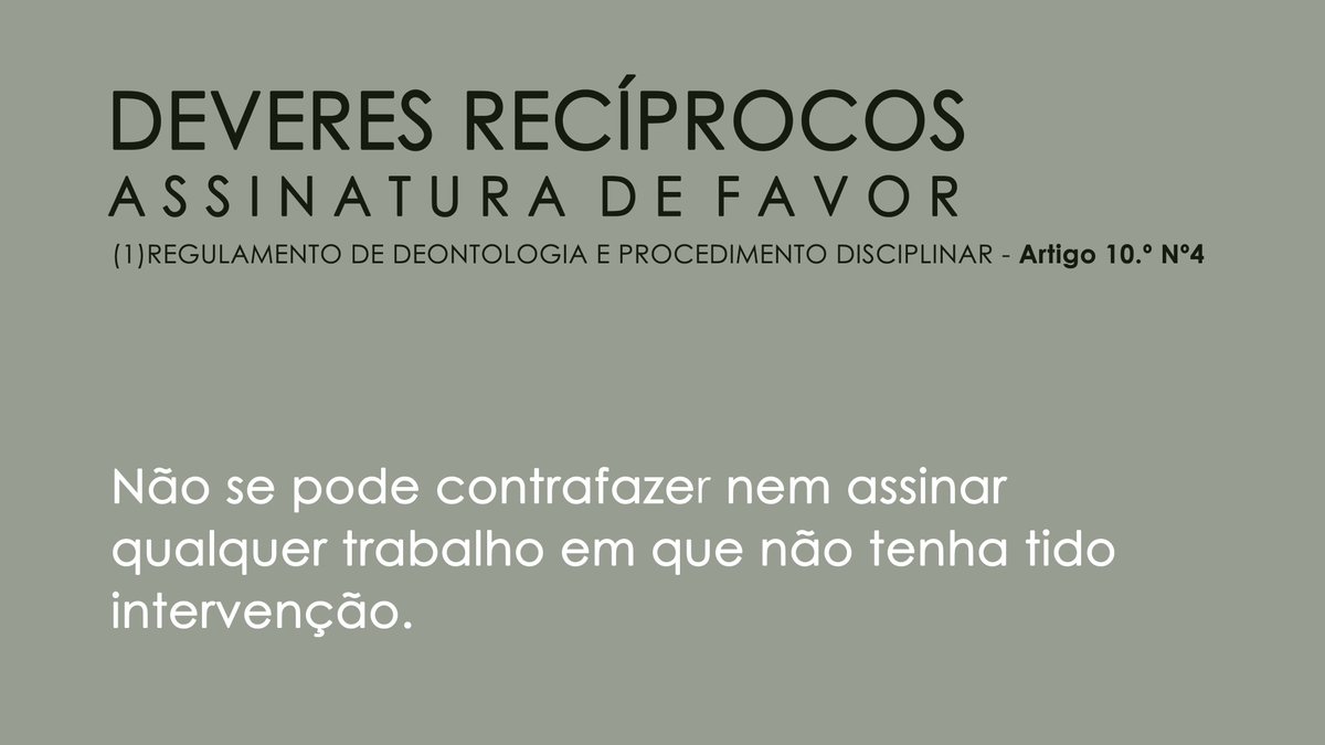 oasrcentro's tweet photo. Slides de Deontologia
Independentemente do modo de exercício da profissão e da natureza, pública ou privada, das respetivas funções, o arquiteto deve observar os seguintes princípios deontológicos:
#ordemdosarquitectos
#oasrc #srctr
#deontologia https://t.co/3j3FtLXkw8