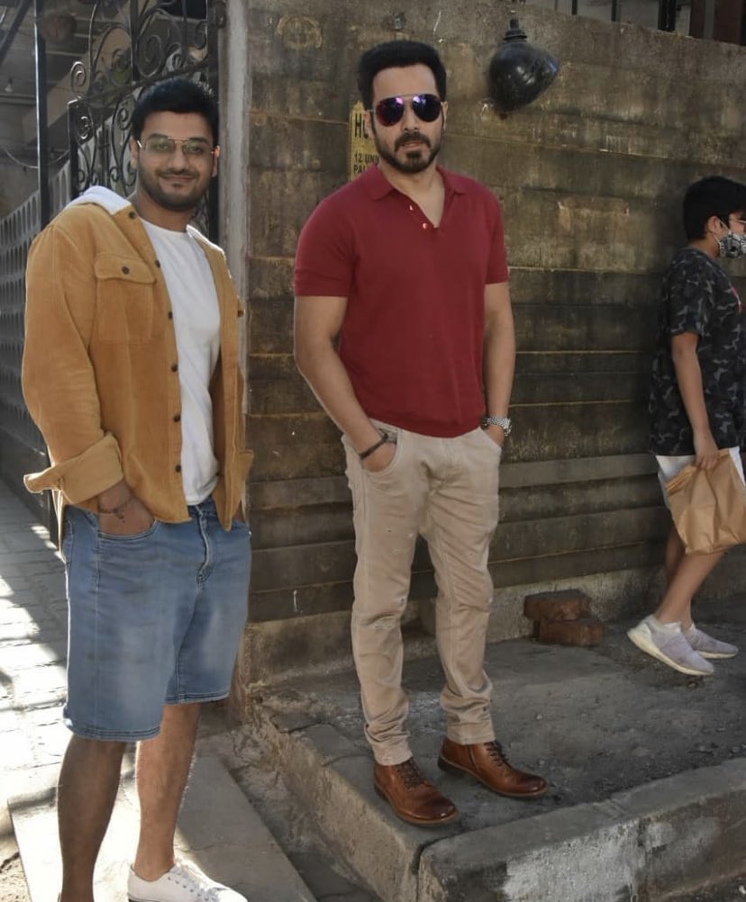 #EmraanHashmi with  #adityadatt clicked in Bandra .