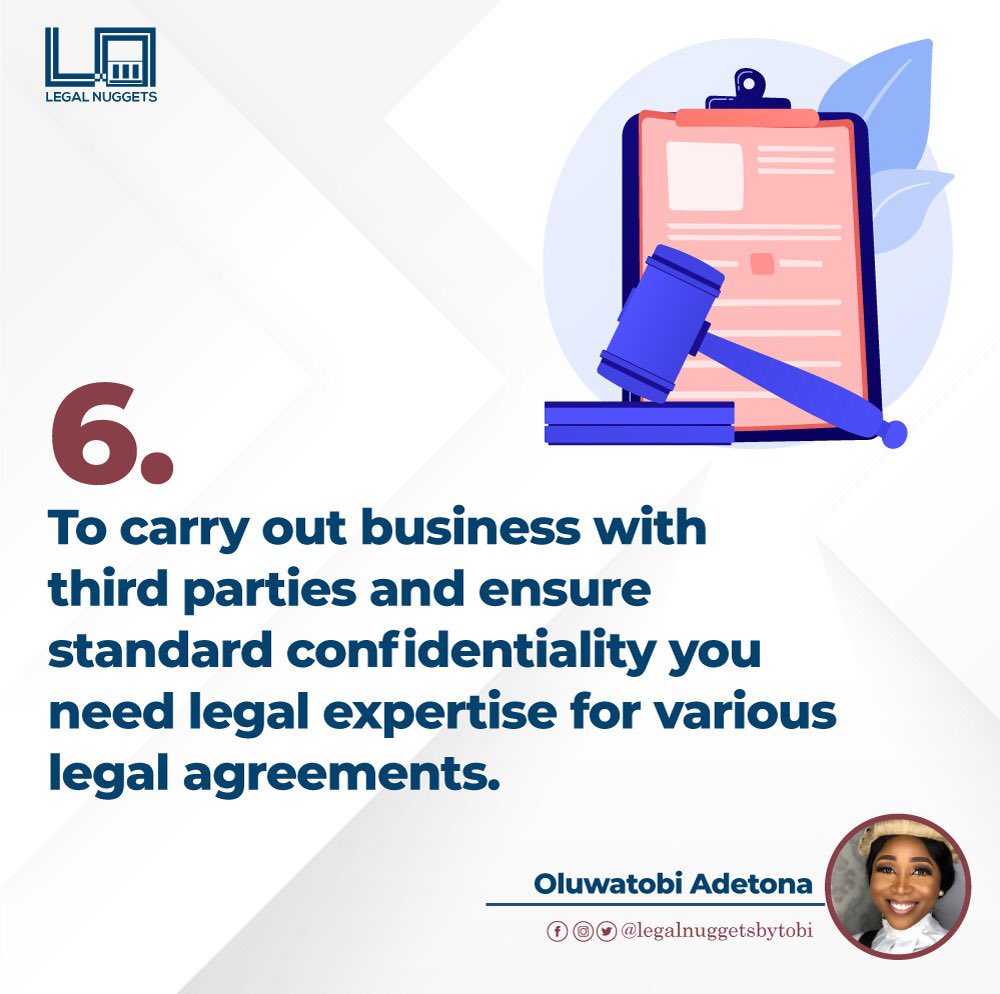 PS: Before you start that business today and if you have a business running, never underestimate the importance of legal expertise. Don’t forget to like and share with othersEnjoy a wonderful week #legalnuggetsbytobi  #legalnuggets  #law  #legal  #business  #mondaythoughts