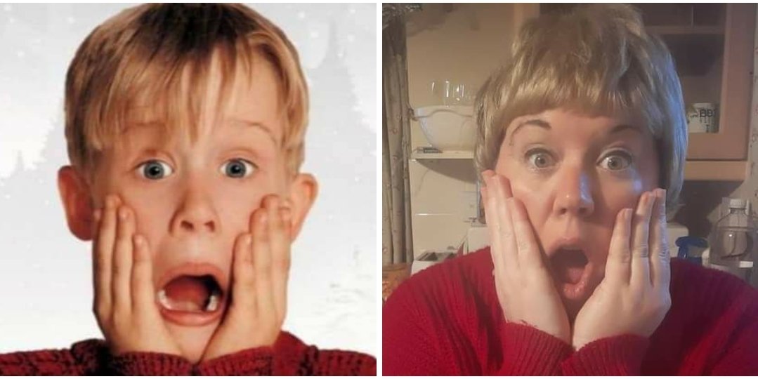 My lovely, hilarious, not-on-Twitter sister has been keeping us entertained for months with her  #MovieMonday pics, and she has allowed me to share some with you. (Thread) #furloughantics  #moviemondays  #lovemysis