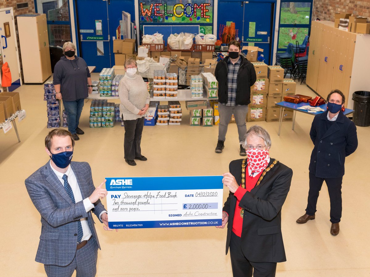 AsheLtd's tweet photo. Our team delivering the @StevenageBetter works to redevelop the town square wanted to support a local food bank following the raised awareness of the need for these facilities. We donated £2,000 to Stevenage Helps Food Bank to help this worthy cause. 👏
#BuildingBetter #TeamScape https://t.co/8npeLdKAMr