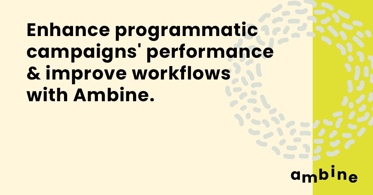 ambine_tech's tweet photo. WHAT IS AMBINE - A THREAD: Ambine is a SaaS tool for optimizing programmatic advertising that currently integrates to @adform's demand-side platform. 

#programmatic #advertising #rtb https://t.co/q5Umcl80Tb
