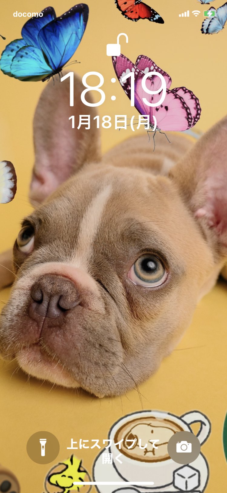 Thank You Very Match 待ち受けをこのフレブルに 変えてみたよ 蝶々 フレンチブルドッグ カフェラテ Snoopy 待ち受け画 T Co U7z5ktilrz Twitter