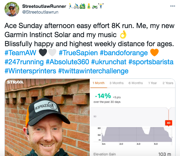 #19Runners are good people to add to your social media village.They don't sit around asking each other how to get faster. They do stuff like this >>> https://twitter.com/CurlyRuthRuns/status/1350826075417358336