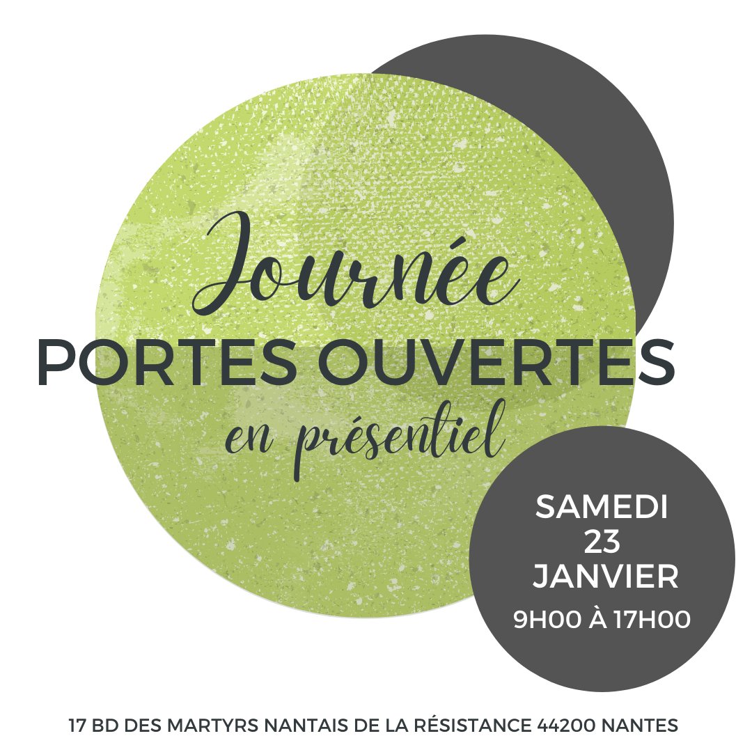 cofap_ifom's tweet photo. COFAP IFOM vous ouvre ses portes samedi 23 janvier de 9h à 17h, dans le respect des règles sanitaires. Venez vous renseigner sur nos différentes formations auprès de nos étudiants et formateurs et découvrir nos locaux ! 😀🎓📚 #portesouvertes #cofapifom #nantes https://t.co/7V6M7dhuwU
