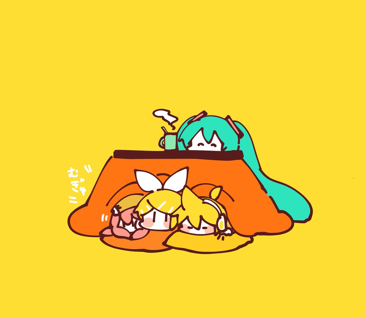 初音ミク ,鏡音レン ,鏡音リン ,巡音ルカ ,たこルカ 「ラクガキ( ¨̮ ) 」|袁のイラスト