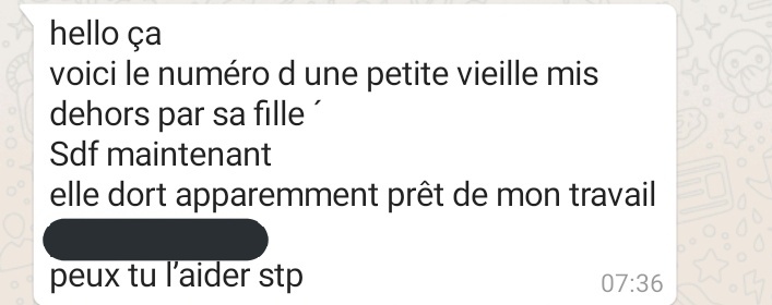 sarahfrikh's tweet photo. 🚨Alerte dame âgée sdf mise à la rue par sa fille 🚨 @Les_Yvelines @Versailles
Je lui ai laissé un message mais il est urgent d'agir entre la neige et son âge c'est extrêmement dangereux pour elle 😰
@salimaisback @Homeless_Plus @zepekechirio @Pagechris75 @RoseDesSables98 https://t.co/qSJiKxj82g