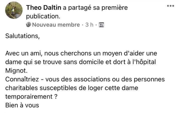 sarahfrikh's tweet photo. 🚨Alerte dame âgée sdf mise à la rue par sa fille 🚨 @Les_Yvelines @Versailles
Je lui ai laissé un message mais il est urgent d'agir entre la neige et son âge c'est extrêmement dangereux pour elle 😰
@salimaisback @Homeless_Plus @zepekechirio @Pagechris75 @RoseDesSables98 https://t.co/qSJiKxj82g