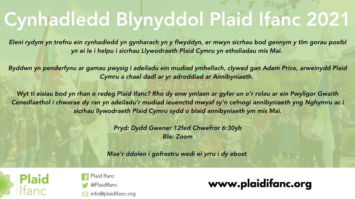 Mae'r amser wedi cyrraedd eto, mae gwybodaeth am sut i gofrestru a mwy o wybodaeth am yr etholiad PGC wedi ei yrru i dy e-bost.

Os nad wyt wedi derbyn yr e-bost, cysyllta drwy Info@PlaidIfanc.org