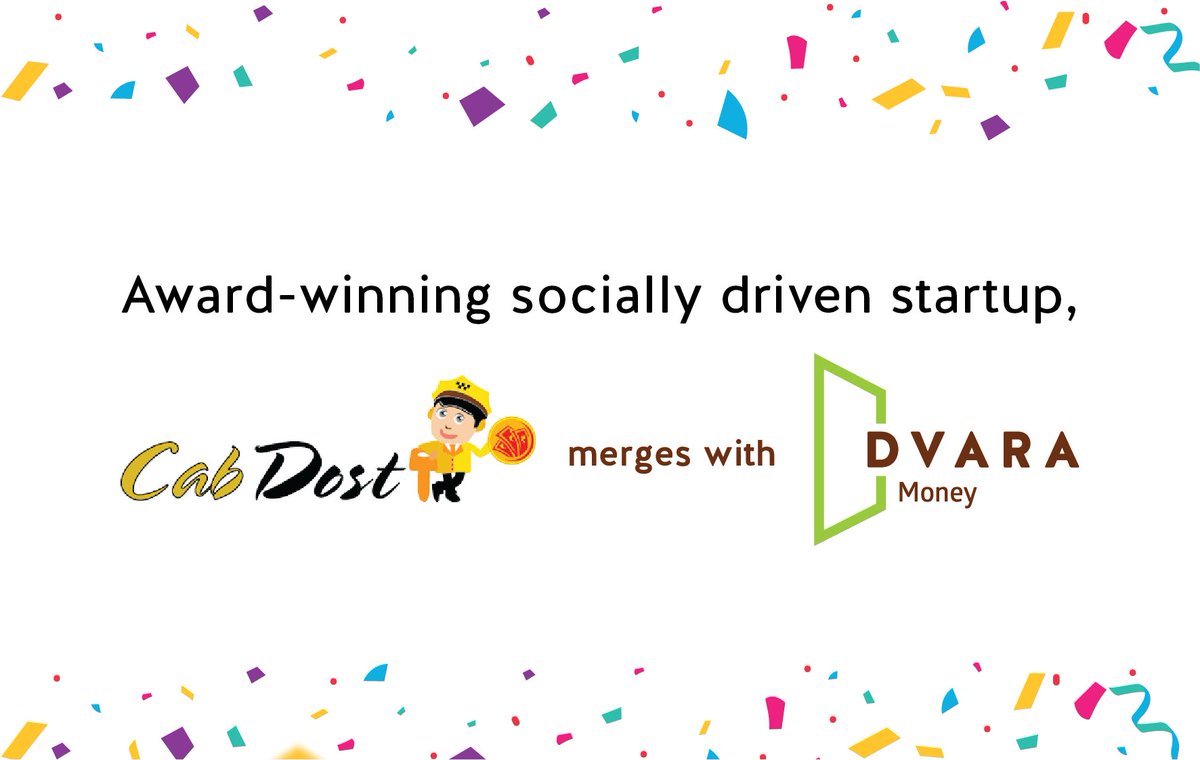 dvara_money's tweet image. We are pleased to announce that the award-winning socially driven startup, @CabDost , merges with Dvara Money. We look forward to building #Financial dignity and accelerating financial wellbeing for the urban underserved. Know more:dvaramoney.com/wp-content/upl…
#Merger #fintech