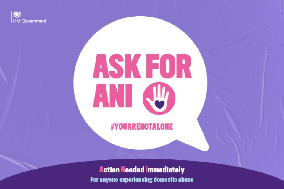 🗣️ The government has teamed up with independent pharmacies and @BootsUK to launch a domestic abuse Ask for ANI codeword scheme.
The scheme allows those at risk or suffering to discreetly signal that they need help and access support.
Look out for this sticker 💜✋ https://t.co/EKbdjAXZlk