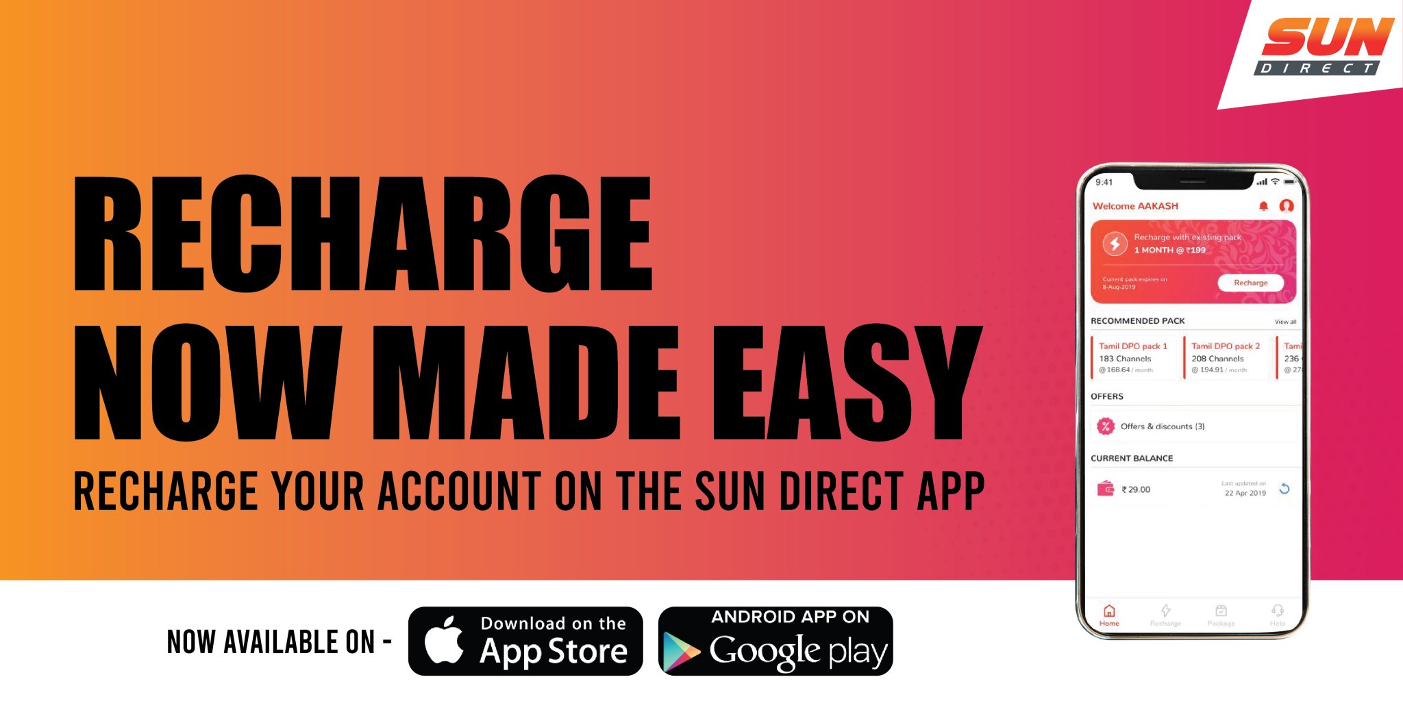 Sun Direct DTH on Twitter "Recharge your Sun Direct connection. In 3